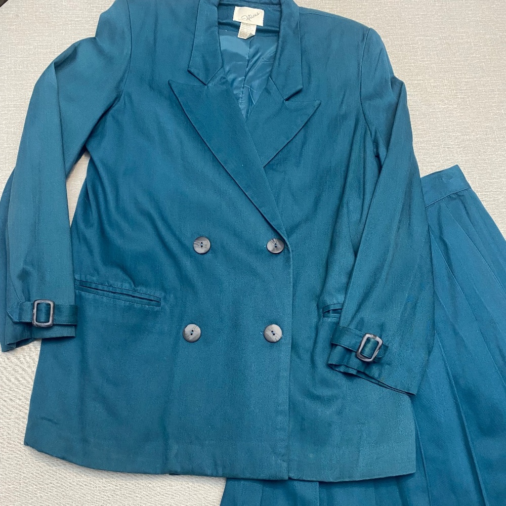 Teal Suit - Jacket and Skirt